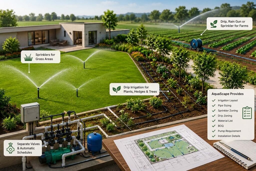 irrigation maintenance and repair design and pipe network