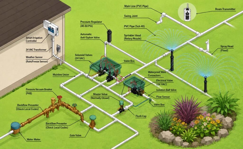 drip irrigation system design and pipe network